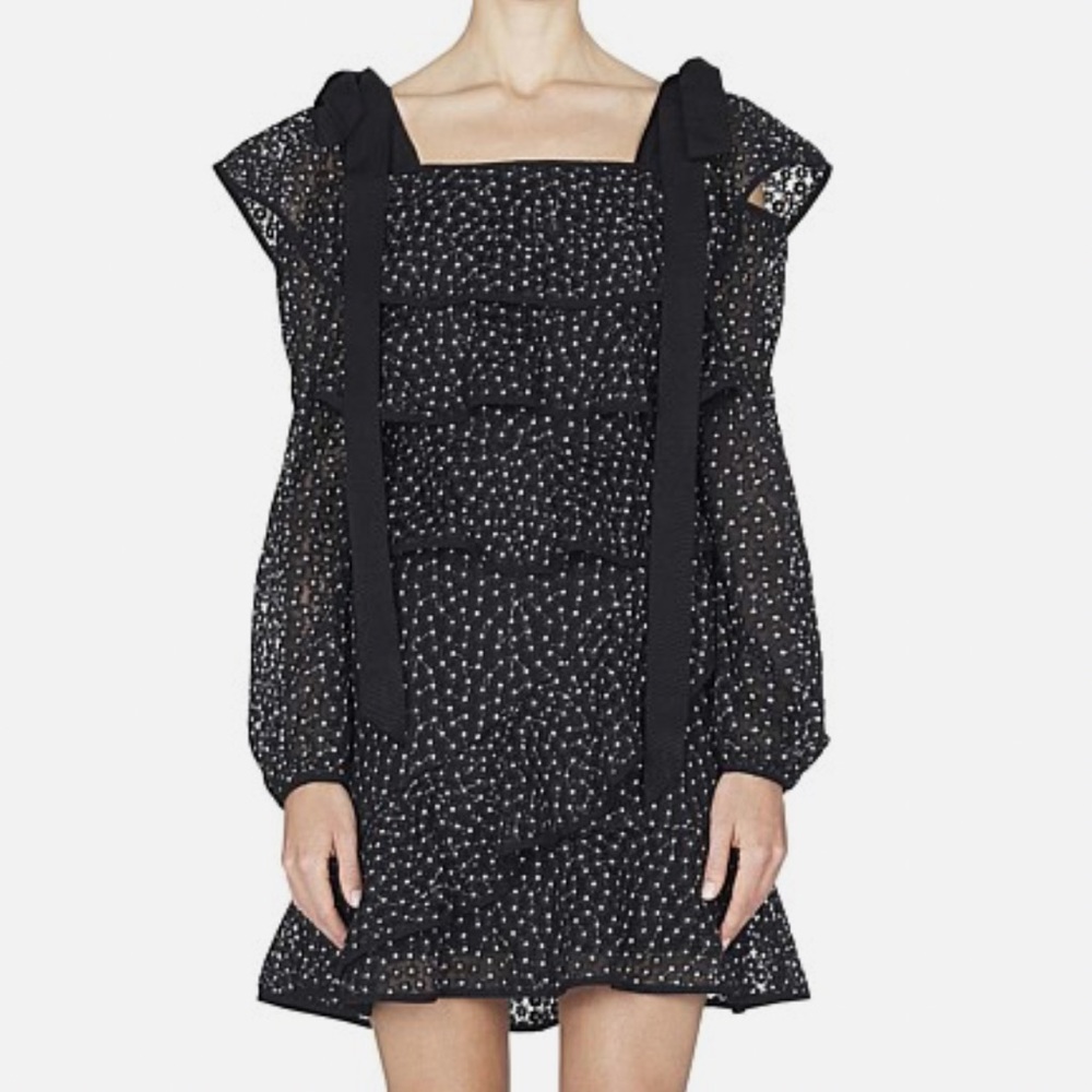 Rebecca Vallance Tiered Ruffle Lace Dress